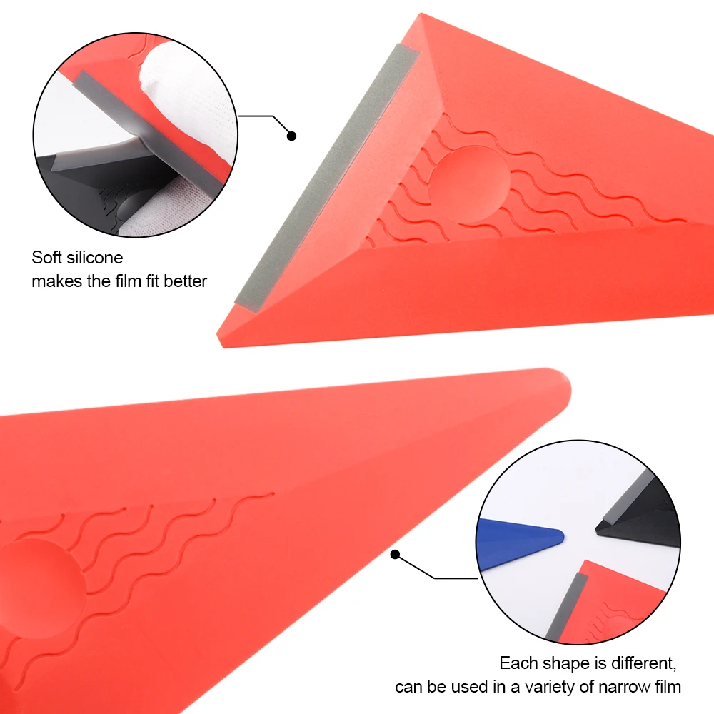 EHDIS Soft Silicon Rubber Squeegee For Film Carbon Fiber Vinyl Wrapping Car Scraper Window Glass Tint Clean Tool Sticker Remover