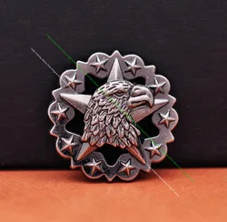 10X 29*29mm Antique Sliver Western Cowboy Round Star Eagle Conchos Button For Saddles Headstall Bridle Leathercraft Decor