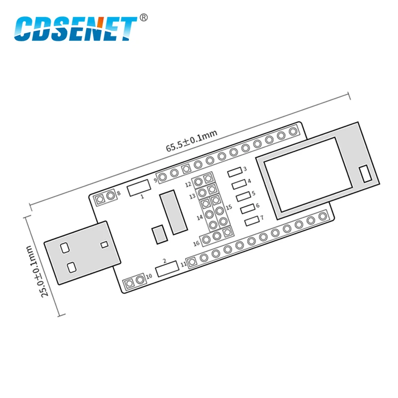 2.4GHz BLE4.2 UART Wireless Transceiver Module E104-BT05-TB USB to TTL Test Board TLSR8266 Blue-tooth Transmitter Receiver