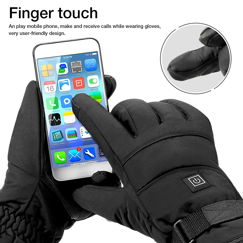 Men Women Winter Electric Heated Gloves Skiing Warm Heating Touch Gloves 4000 mAh USB Powered Electric Heated Gloves