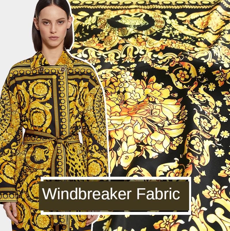 Baroque Brand Windbreaker Coat Skirt Handmade Textile Sewing 100% Polyester Printed Cloth Designer Fashion Fabric by The Piece