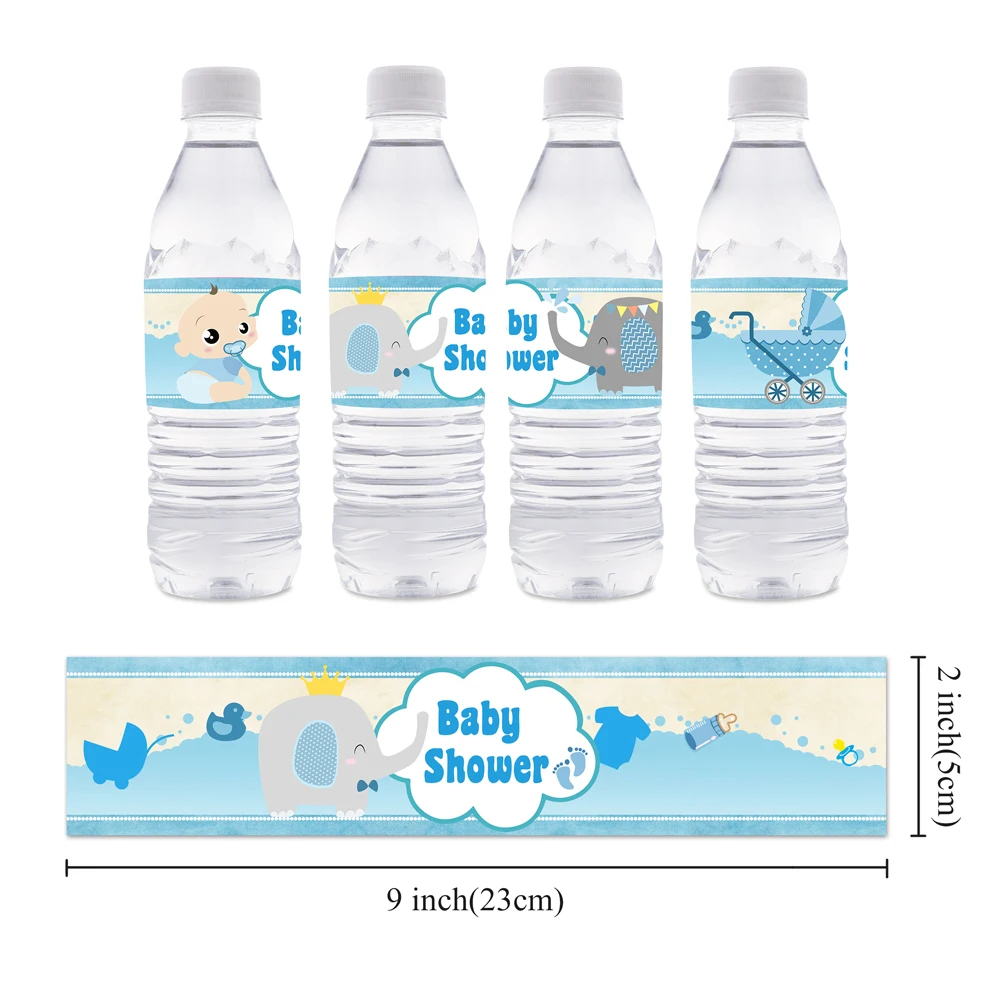 Boy Baby Shower Theme Party Bottle Labels Decoration Boys Birthday Event Party Decorations Supplies Personalized Bottle Wrapper image 2