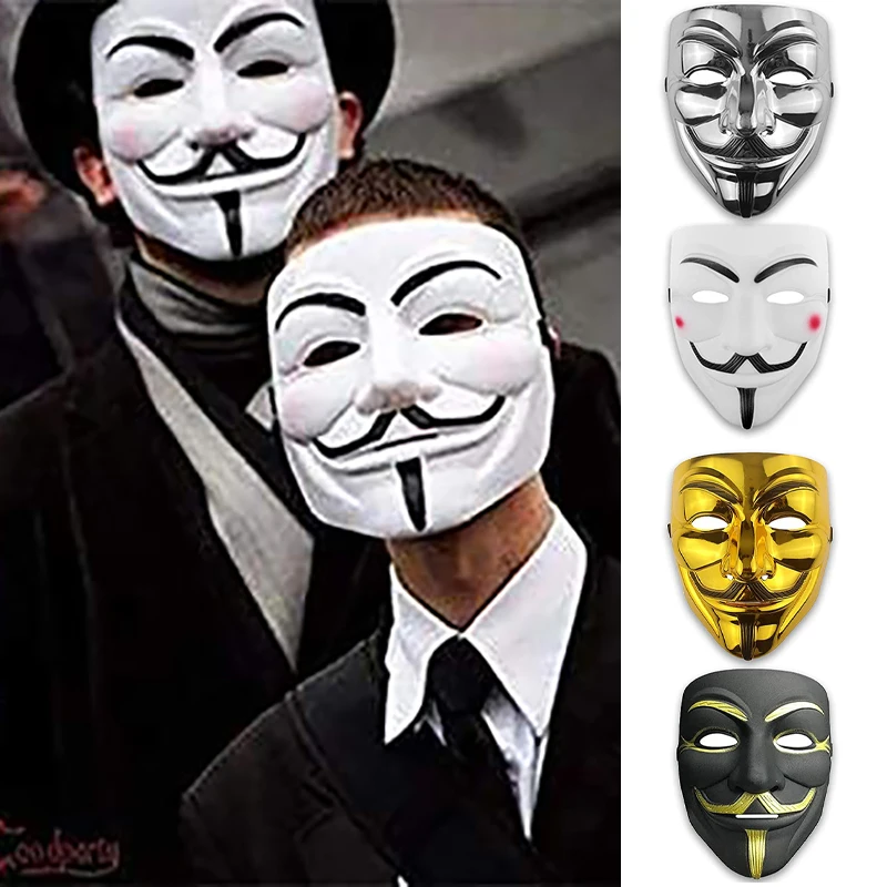 Masques de cosplay anonymes pour Halloween, masques de film V pour Vendetta, accessoires de fête, masque à thème de film, cadeaux pour enfants