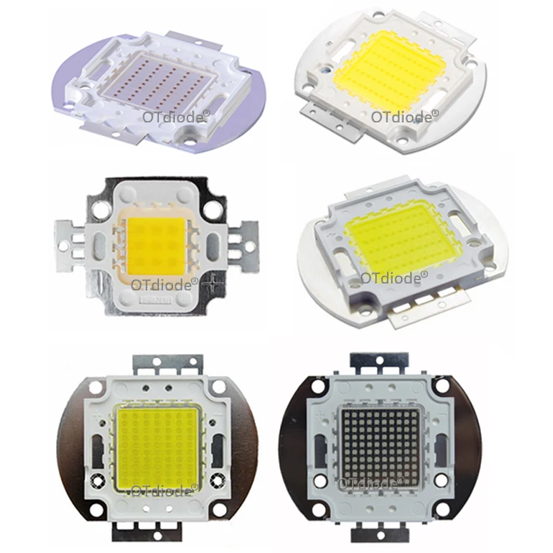 High Power LED Chip 1W 3W 5W 10W 20W 30W 50W 100W SMD COB Light Bead Warm Cold White Red Green Blue RGB Full Spectrum Grow Light