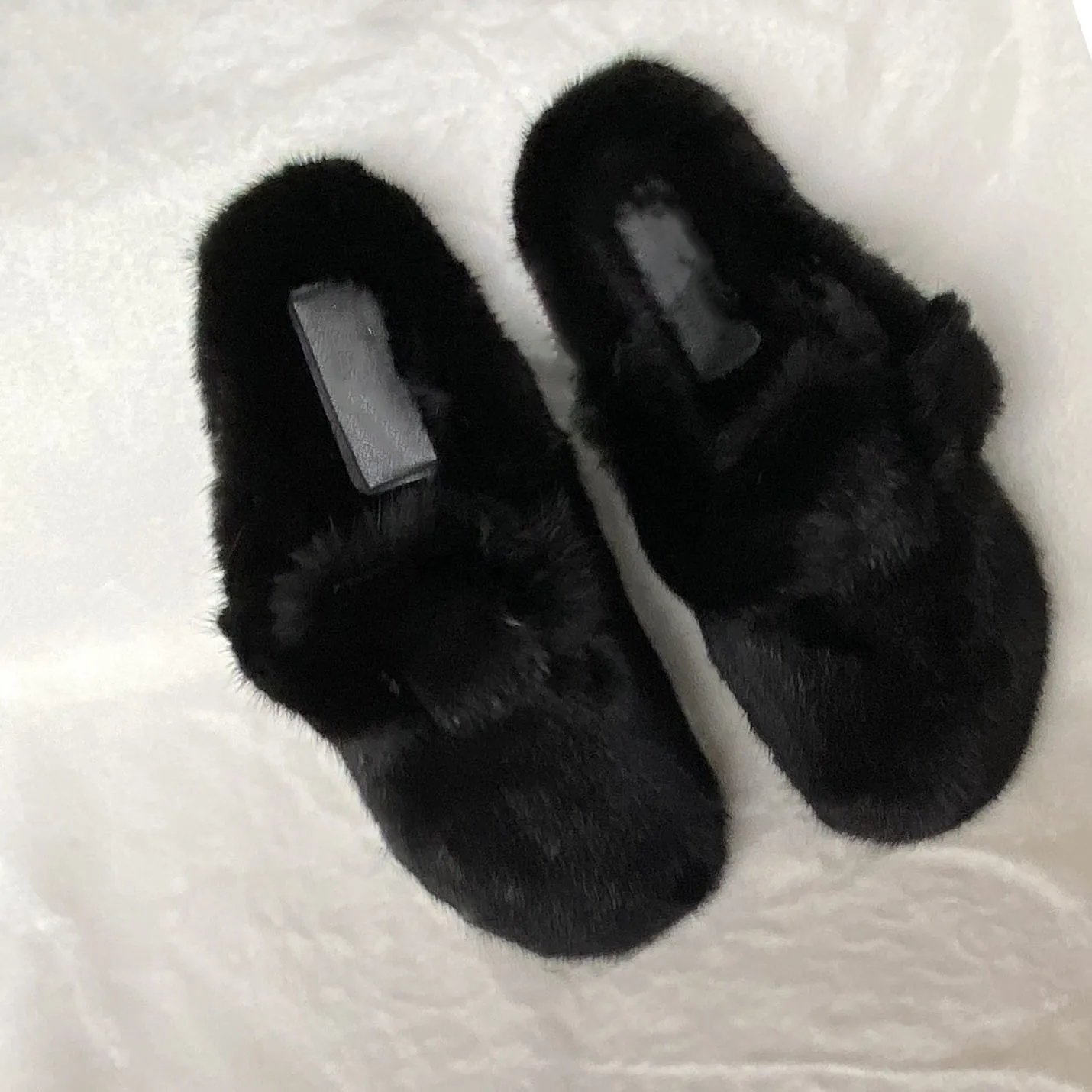 Luxuriöse, bequeme Damen-Slipper aus Naturfell, flache Schuhe, Plüsch-Mules, Sandalen, flauschige Hausschuhe aus echtem Nerzfell für Damen – Detail 17
