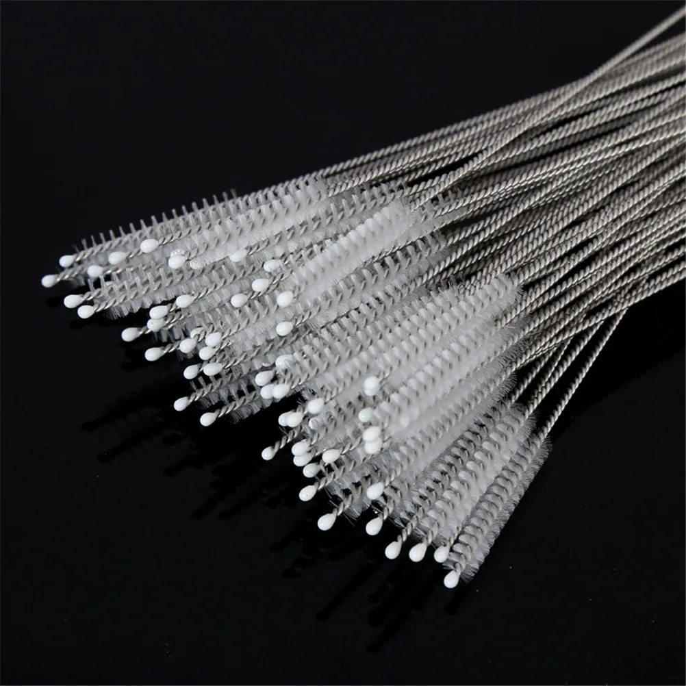 4/5/10Pcs/Set Stainless Soft Hair Suction Glass Tube Cleaner Brushes Tools Fish Tank Straw Bottle Cleaning Brush