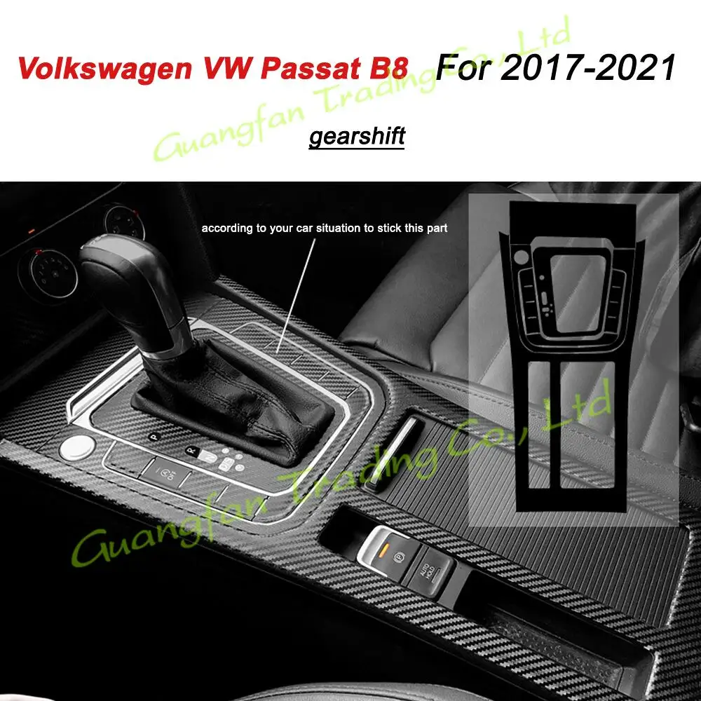 For Volkswagen VW Passat B8 17-21 Car-Styling 3D/5D Carbon Fiber Car Interior Center Console Color Change Molding Sticker Decals