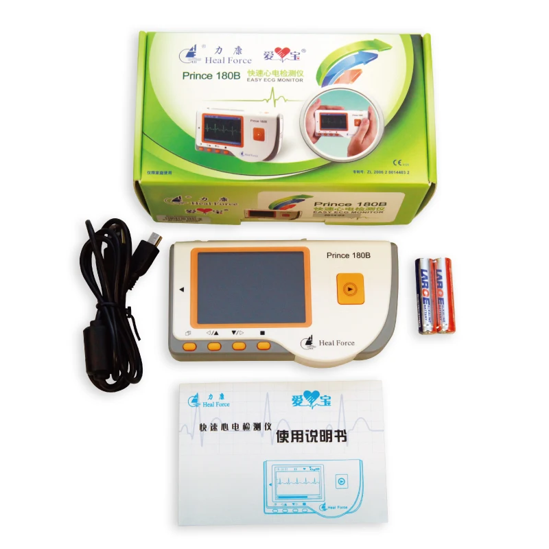 

Handheld Heart Monitor Continuous Measuring Color Screen USB Software Heal Force Prince 180B Portable Household Heart Ecg EKG