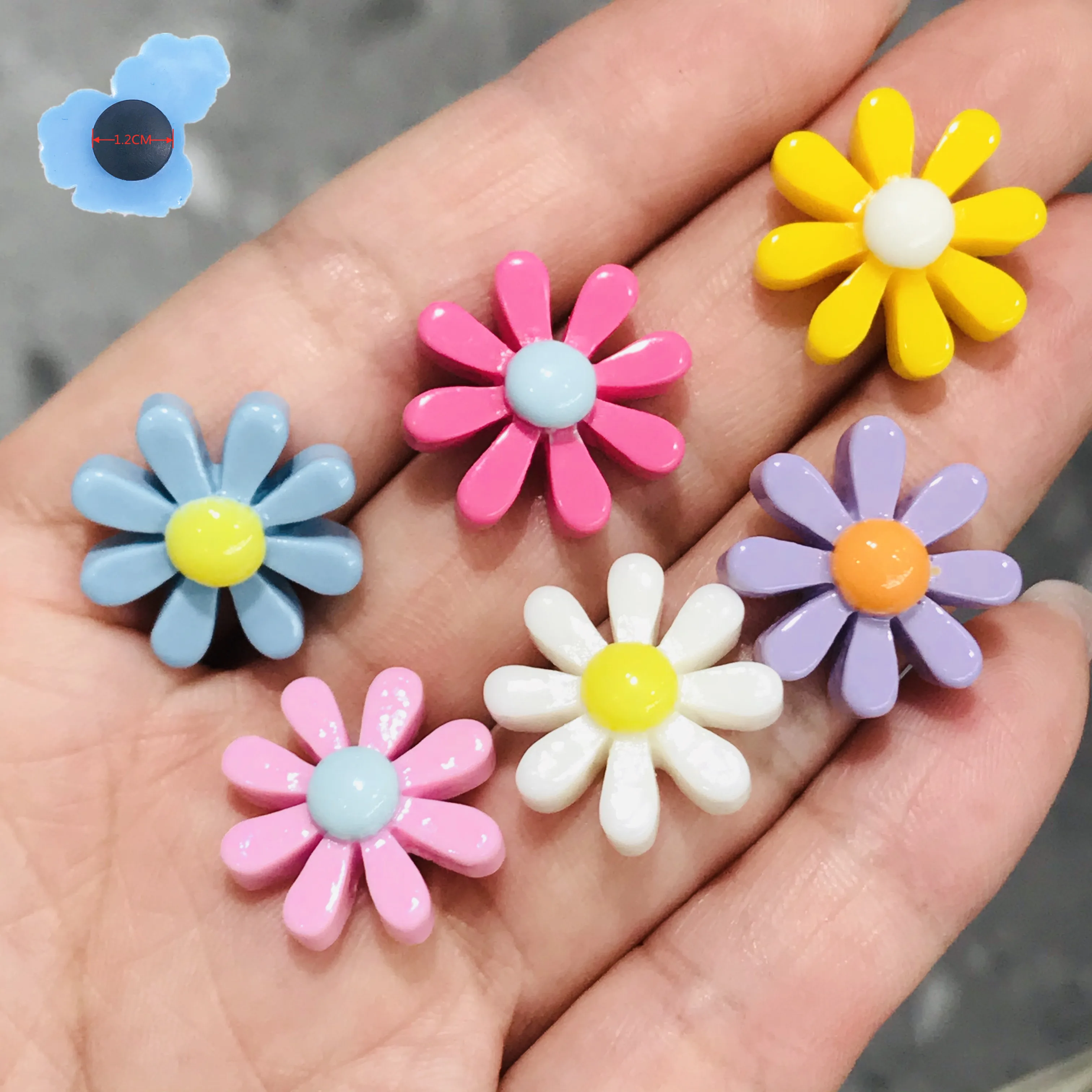 Single Sale Resin Sunflowers Charms Garden Shoe Accessories 3D Shoes Decoration Fit Holes Wristbands Kid‘s Girl's Gift