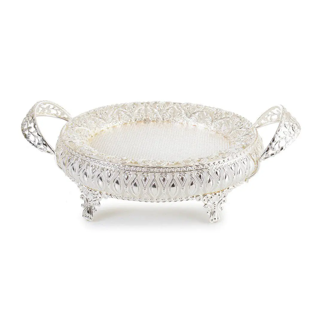 

DOLBOVI Silk Promise Engagement Chocolate İkramlık Sugar Bowl Pedestal tray Gümüş-15 tray поднос plateau de service