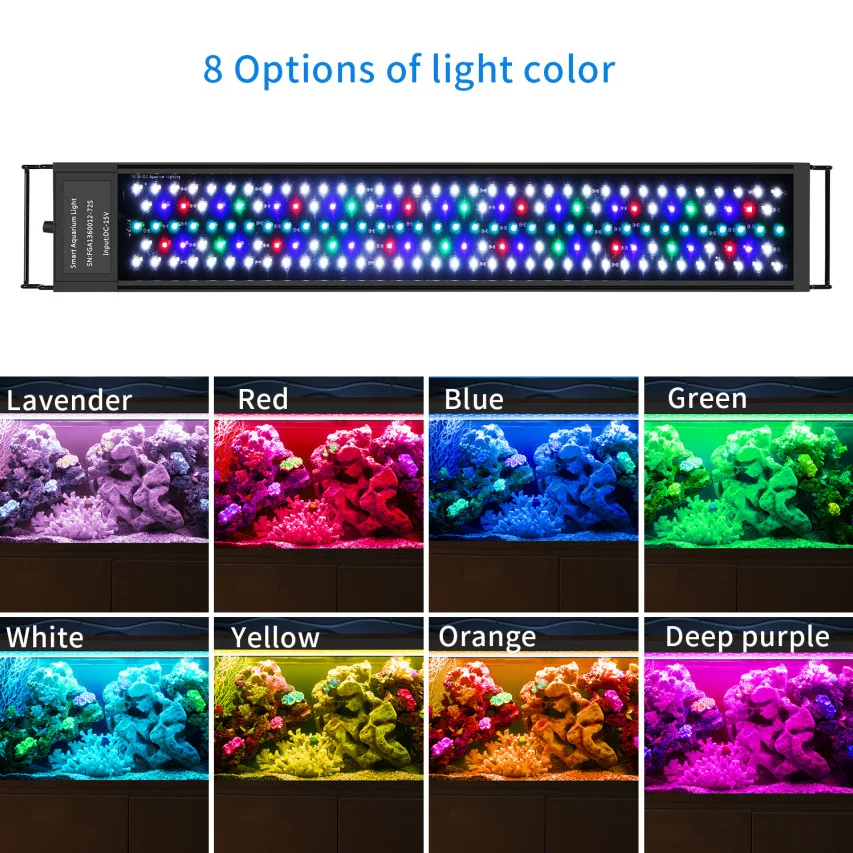 Aluminum Alloy Led Full Spectrum Aquarium Light With Extendable Brackets Smart Fish Tank Lightings Aquarium Lamps