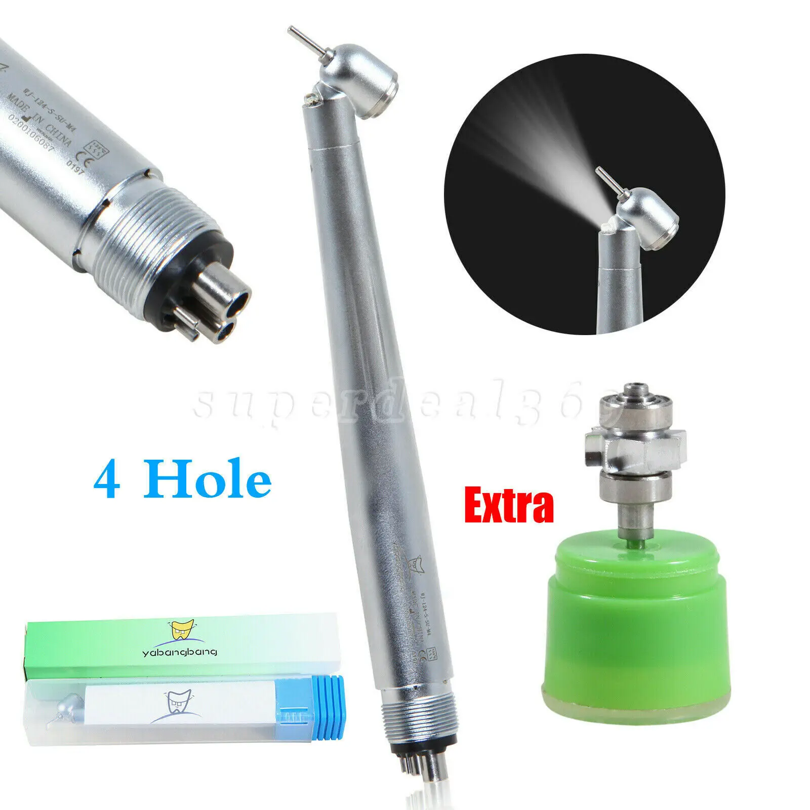 

Dental 45° Degree LED E-generator Surgical High Speed Handpiece Push Button Turbine 4Hole Fit NSK KaVo