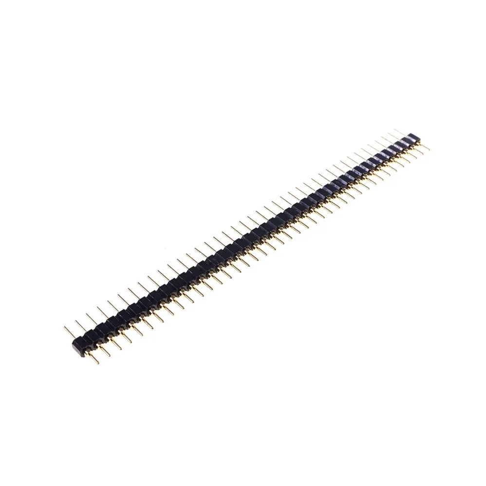 2 5 20 Pcs SIP 1X40 P Single Row ROUND PIN HEADER Male 2.54 MM PITCH Strip 0.6 mm Diameter Contact 0.5 mm Solder Tail Gold 3A