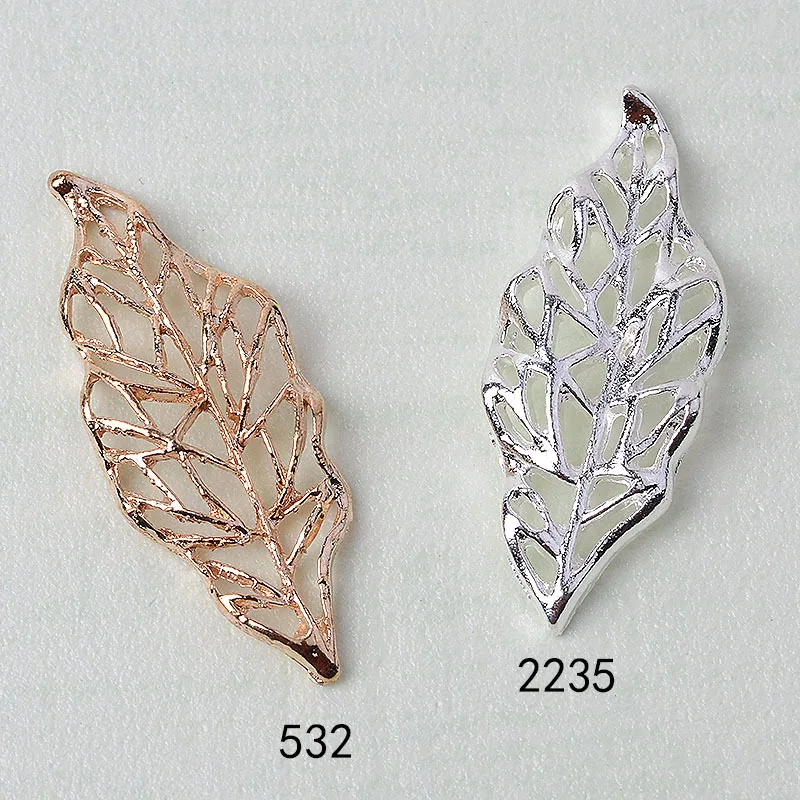 10PC Gold/silver color Alloy Hollow Leaf Branch Charm Hollow leaf Pendant for Wedding jewelry DIY Handmade Jewelry Making