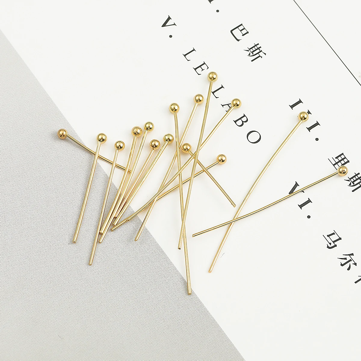 50pc 16/20/25/30/35mm Brass Copper Gold Plated Beads Ball Pins for DIY Fashion Earring Jewelry Making Accessories