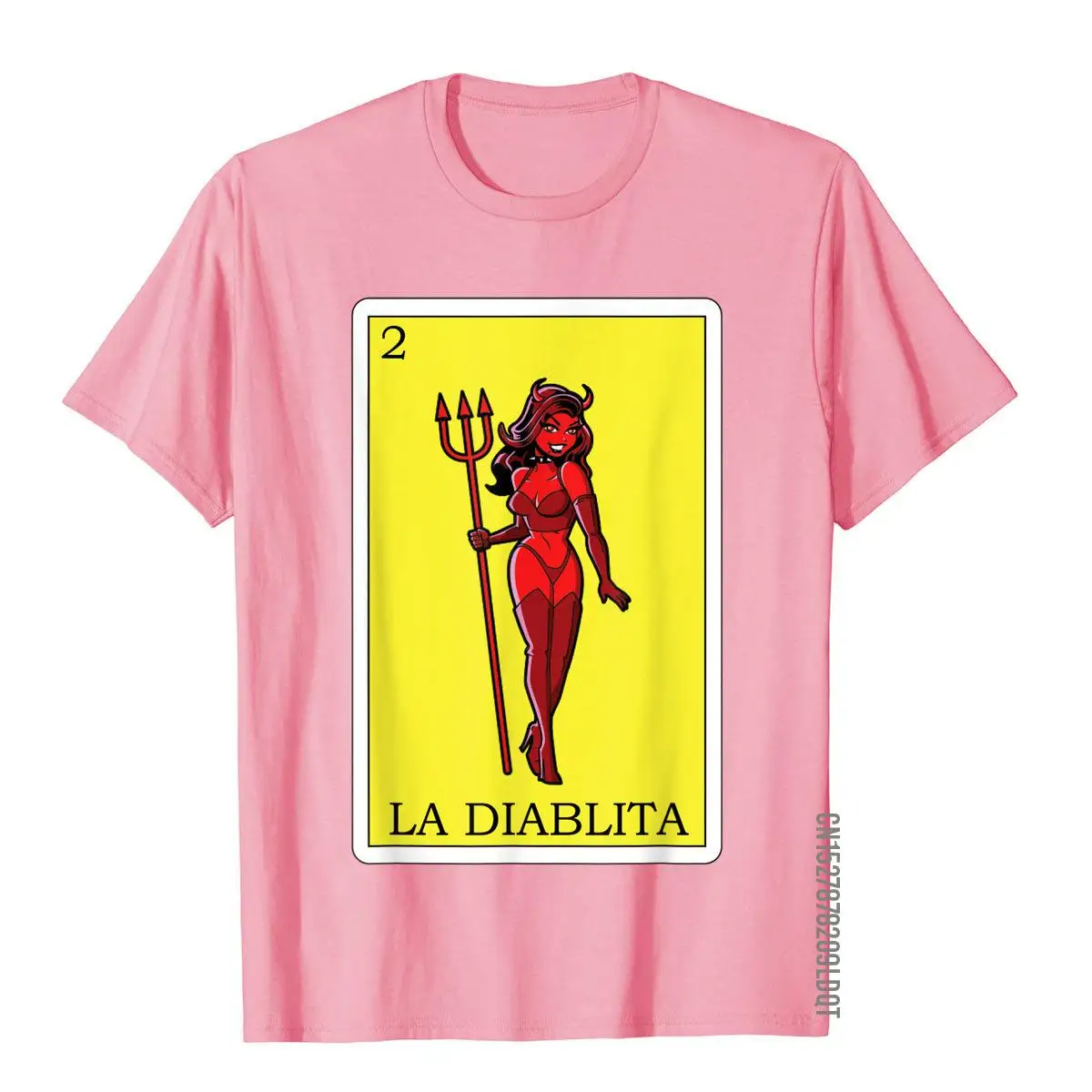 La Diablita Lottery Gift - Mexican Lottery La Diablita T-Shirt Cotton Family Tops Tees Fashionable Men\'s T Shirts Summer