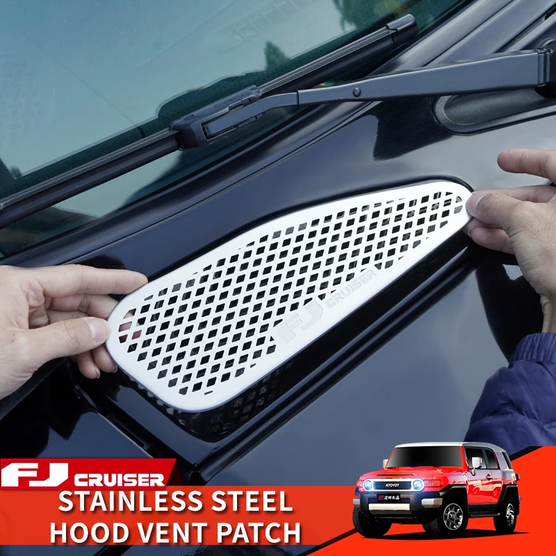 

06-21 Year Toyota FJ Cruiser Accessories Exterior Modification Stainless Steel Front Hood Vent Decoration Piece Protection