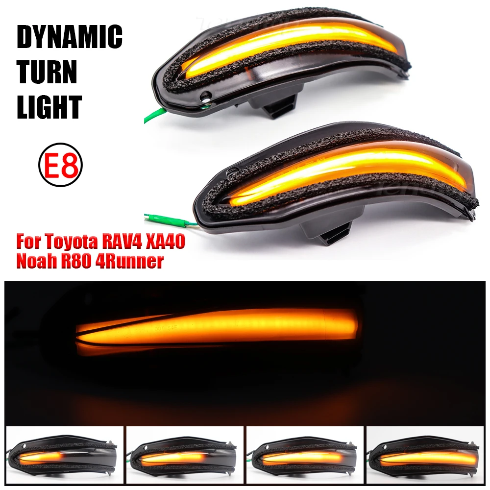 LED Dynamic Blinker Turn Signal Lights Side Rear Mirror Indicator Lamp For Toyota RAV4 MK4 XA40 Noah R80 MK3 4Runner 2010-2019