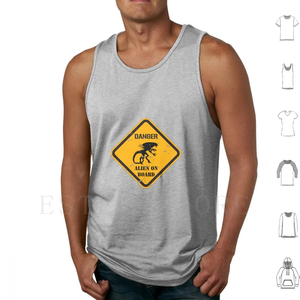 Danger-On Board Tank Tops Vest Cotton Danger Caution Warning Signal Car Signal Sign Simbol Car Simbol Extraterrestre
