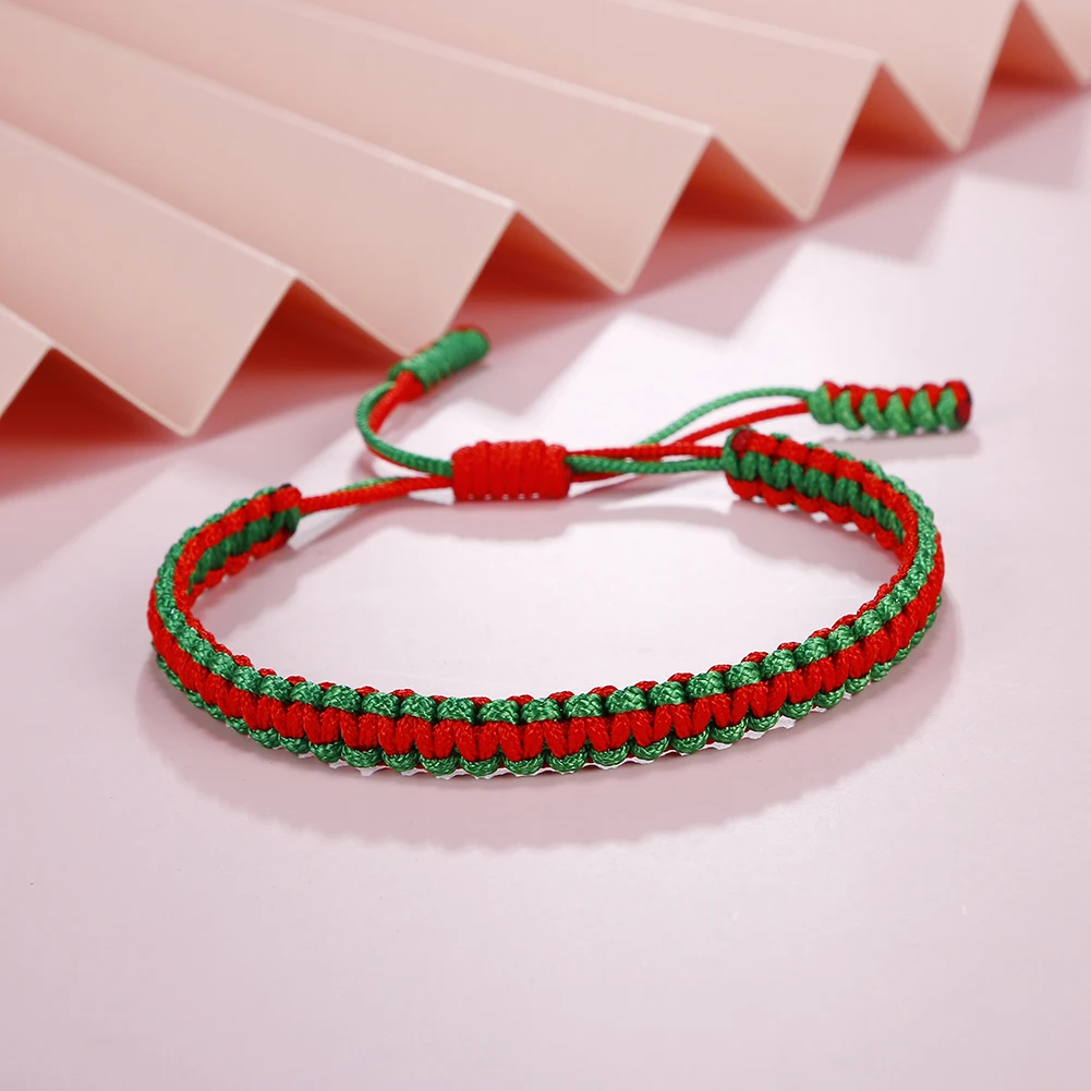 3 stile rosso verde colore intrecciato braccialetto donne di alta qualità polso di natale braccialetti coppia Pulsera amicizia gioielli regalo nuovo