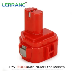 PA12 12V 3000mAh Ni-MH Replacement Cordless Tools Battery for Makita 192681-5/192698-2/193157-5/192698-8 1233/1234/1235/192598-2