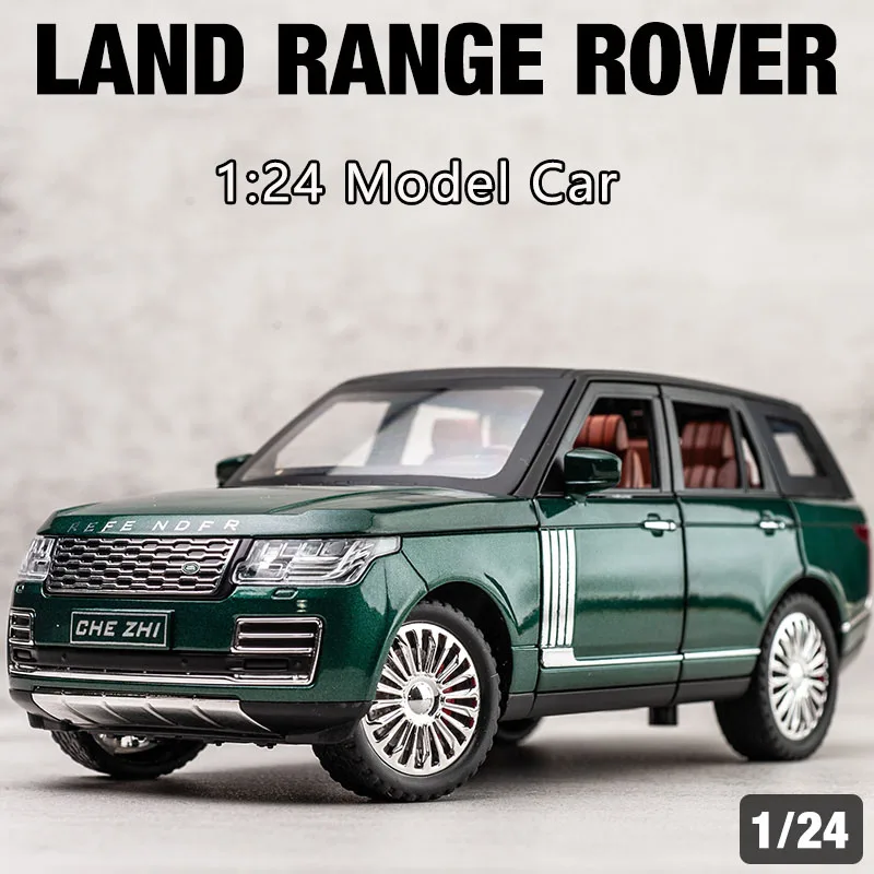 Modelo de coche Land Rover Range Rover Suv 1:24, simulación de sonido y luz, adornos de colección de coches de aleación, juguete para niños, regalos