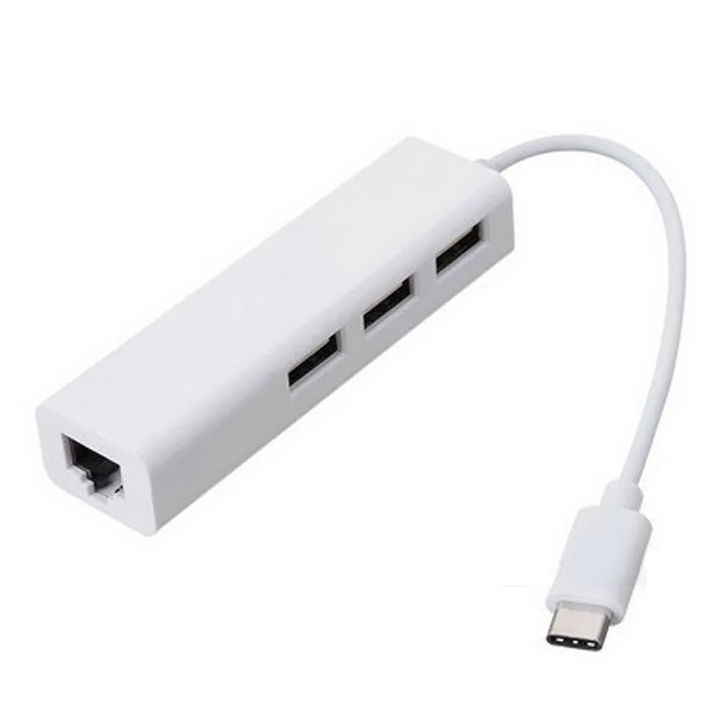 Adaptador Ethernet con 3 puertos USB 2,0, tarjeta de red Lan RJ45, para Mac, iOS, Android, PC, RTL8152, 2,0