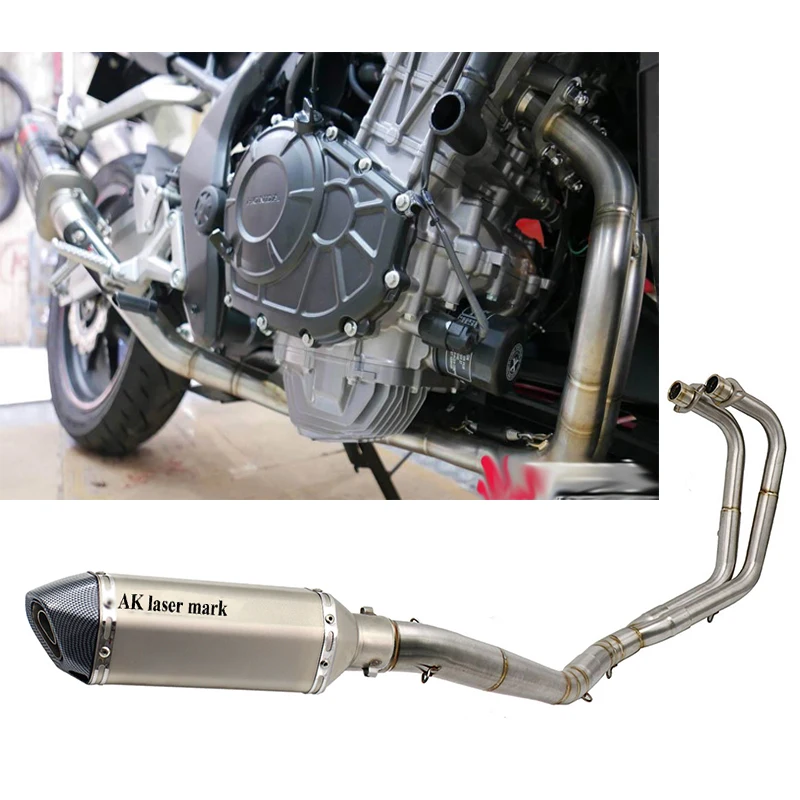 

CBR250 Exhaust Motorcycle Exhaust muffler DB killer Escape Moto Front link Pipe Slip on Full System For Honda CBR250R 2018 2019