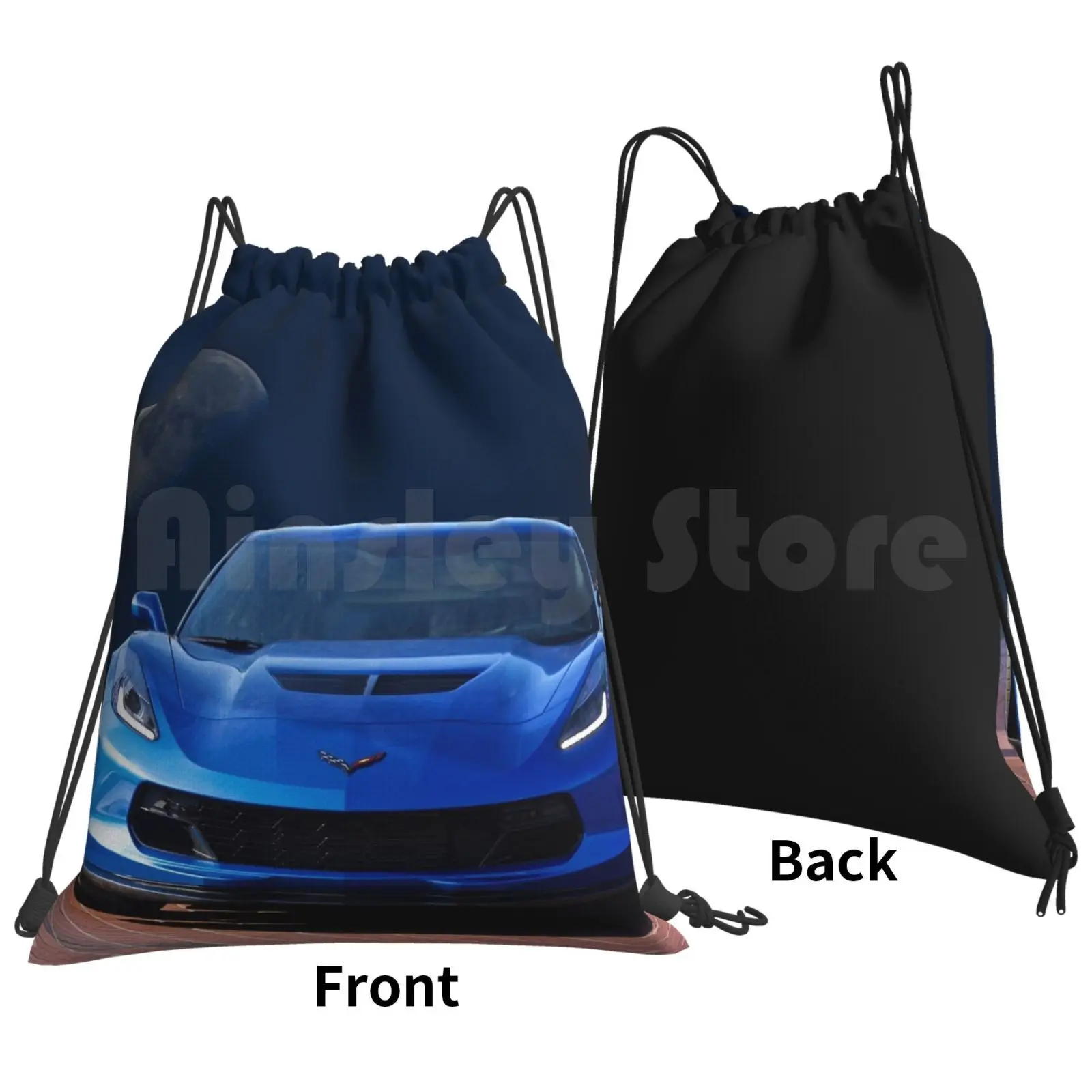 Corvette C7 Backpack Drawstring Bags Gym Bag Waterproof Auto Automobile Automotive Car