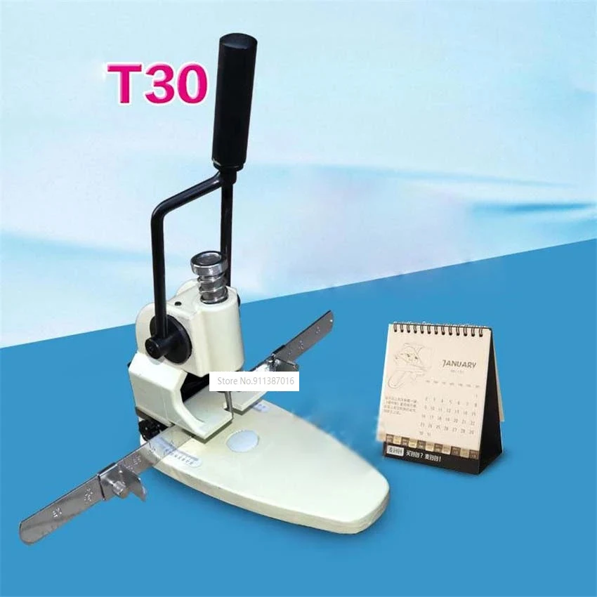 T30 Paper Drilling Machine Manual Hand Hole Punch Paper Machine Single Hole Thickness 35mm Manual Single Hole Drilling Machine