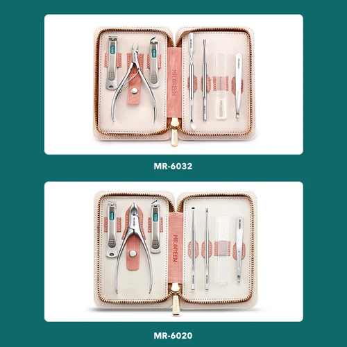 Imagen 2 del producto MR.GREEN-Juego de manicura y pedicura, herramientas para cortaúñas, tijeras profesionales para uñas de acero inoxidable, Kit de Estuche De Viaje 7 en 1