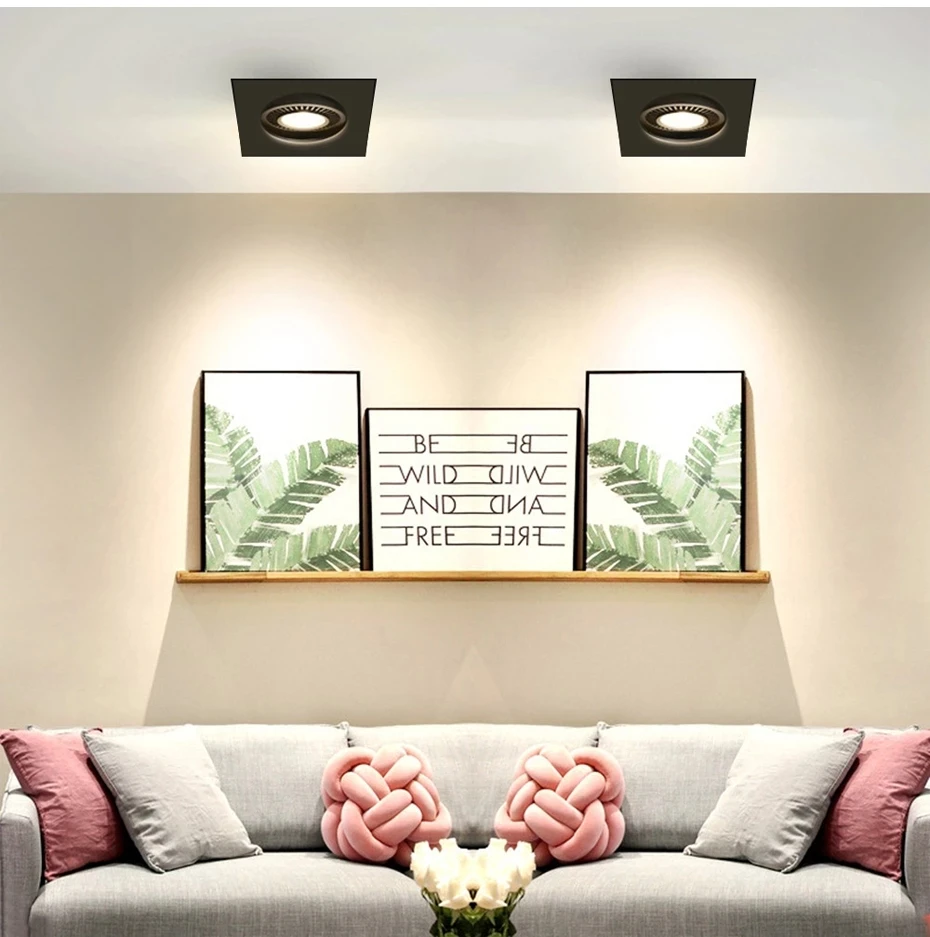 Recessed LED Dimmable Ceiling Downligh 5W 7W 12W 18W  Square LED Spot Light LED Decoration Ceiling Lamp AC 110V/220V