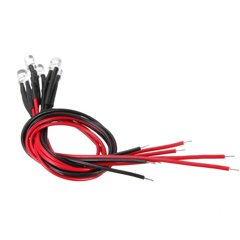 5Pcs 5mm DC12V LED lampadina Super luminosa Pre cablata lampada emissione diodo per illuminazione fai da te rosso blu verde bianco giallo