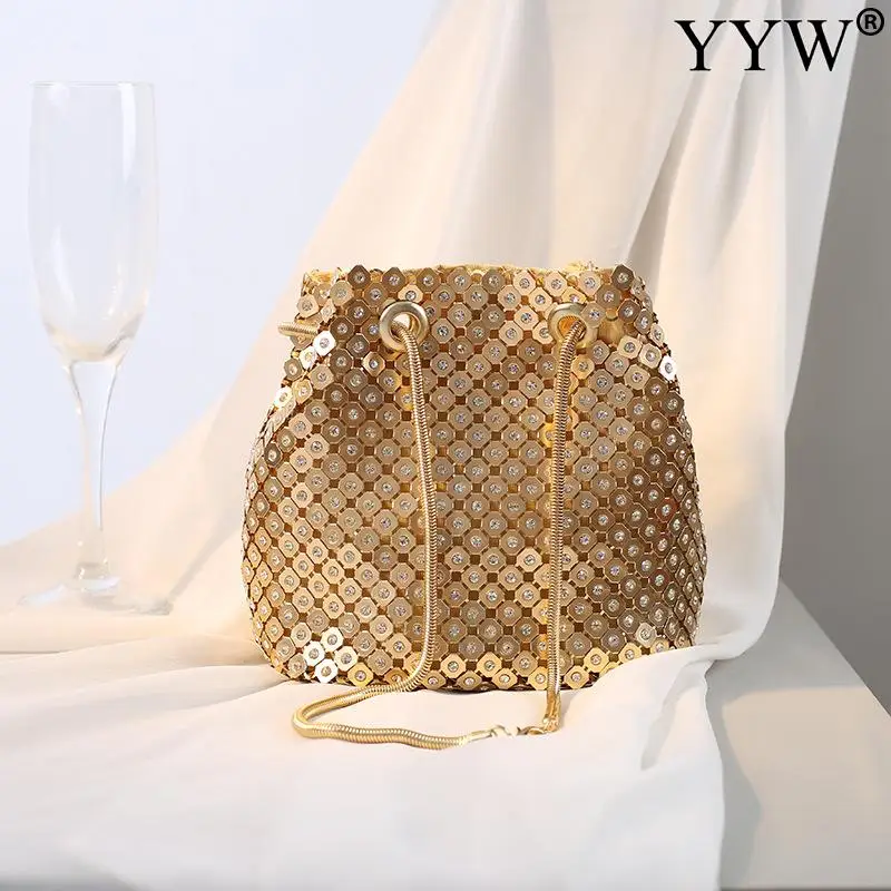 Fashion Brand Women Clutch Bag Blingbling Trendy Bucket Bag Exquisite For Women Ladies Wedding Party Handbag Women Shoulder Bag