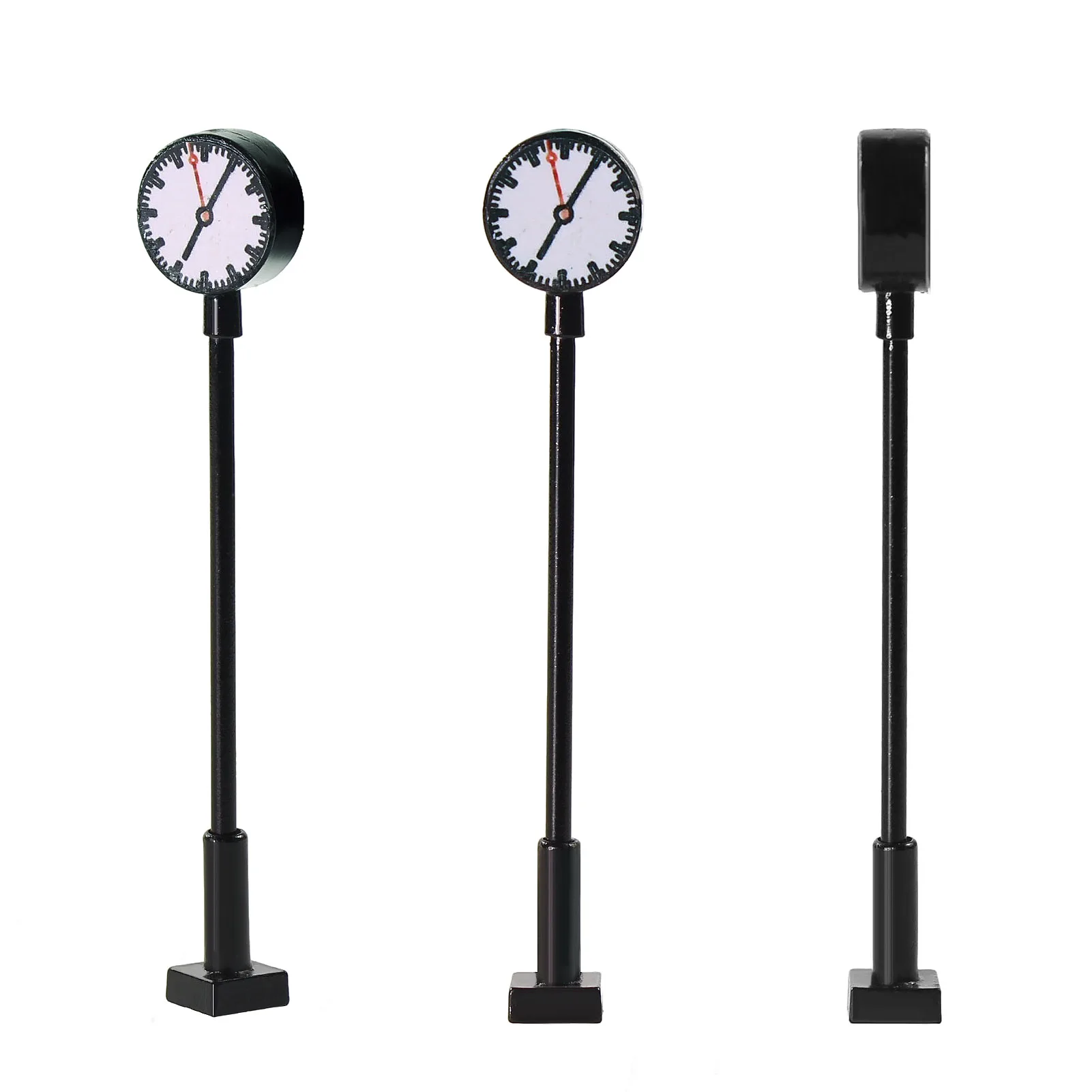 LQS62N 3pcs Model Railway N Scale lights 1:160 Lit Platform Clock Lamp 5.4cm Train Station Layout  NEW LQS62N