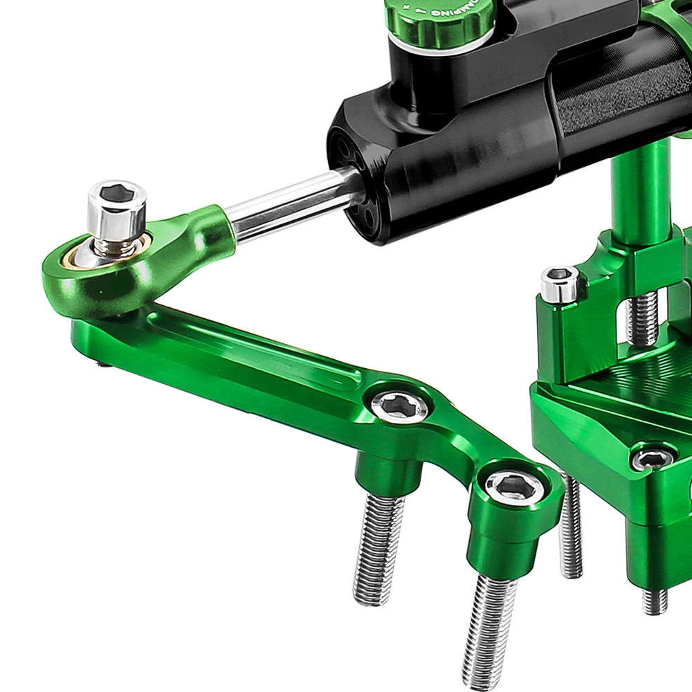 CNC Steering Damper Stabilizer and Titanium Bracket Mounting For Kawasaki Ninja 300 NINJA300 EX300 2013-2017 2014 2015