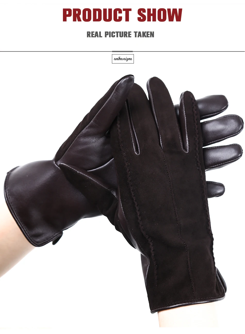 Good Quality Touch Gloves Color Winter Women's Leather Gloves Genuine Suede 50% Genuine Leather 50% Women's Gloves -2007