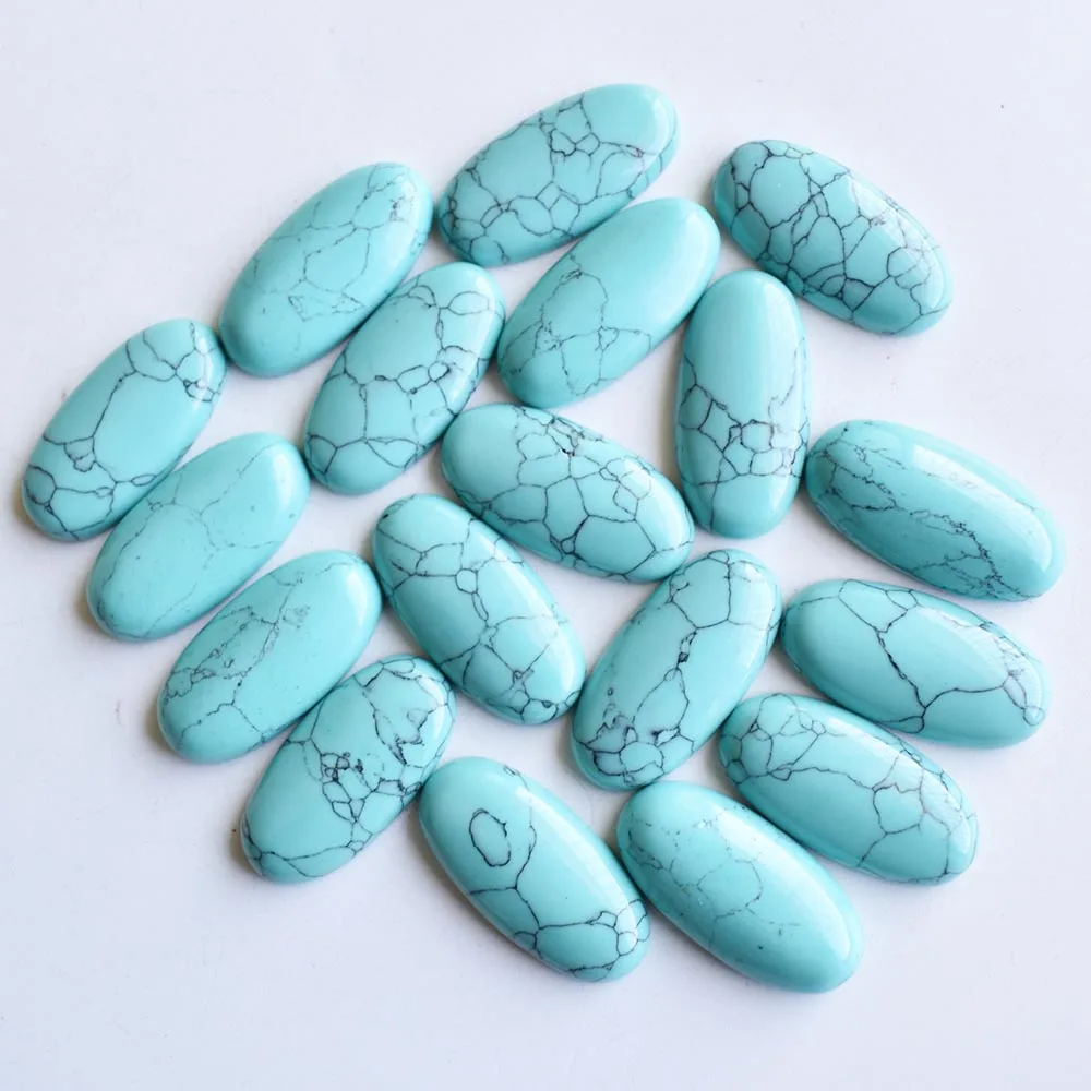Wholesale 20pcs/Lot good quality Turquoises oval shape cab cabochons for Jewelry Accessories beads 15x30mm free shipping