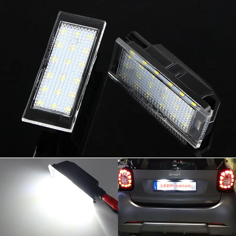 

2Pcs Car LED Number License Plate Light Canbus For Smart Fortwo Forfour 453 For Benz Citan W415 Tag Lamp OEM #4159062300