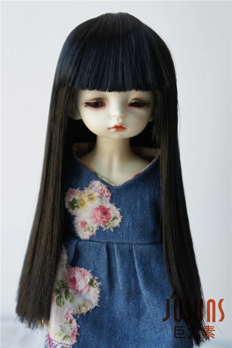 JD237 1/6 1/4 1/3 Heat Resistance BJD Doll Wigs Full Bangs Long Straight Wig Size 6-7inch 7-8inch 8-9inch Doll Accessories