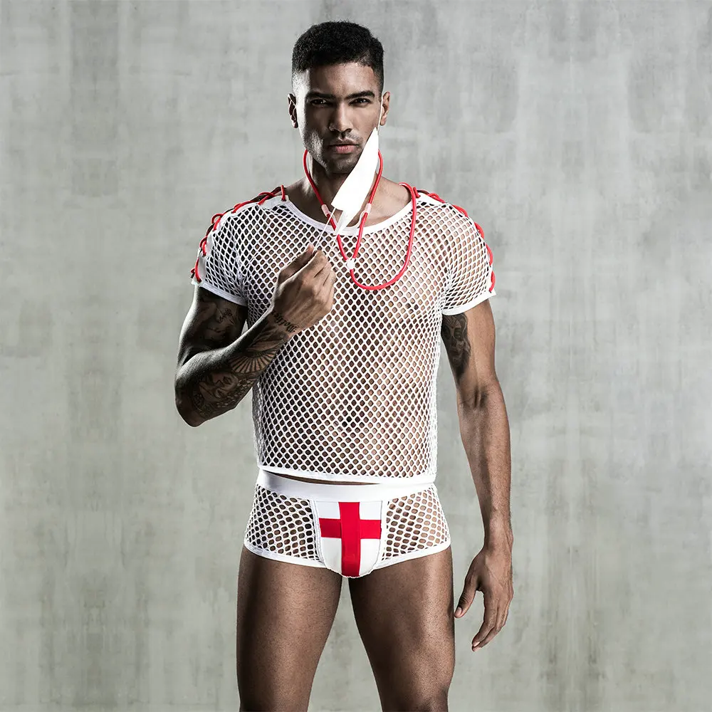 

New Male Nurse Uniform Sexy Men Exotic Costume