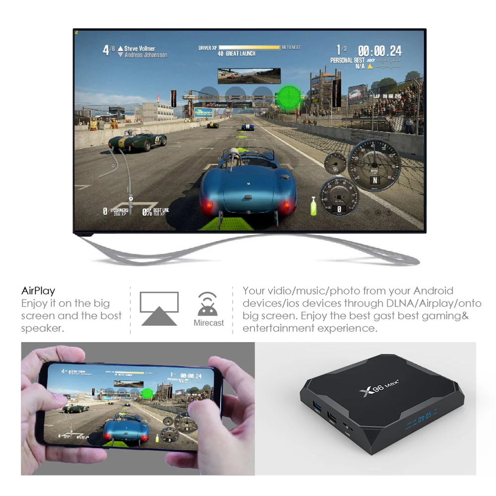 X96 MAX plus TV Box 4 ГБ 64 ГБ 32 ГБ Android 9.0 Amlogic S905X3 Wi-Fi BT 8K 24fps Youtube X96 Max + медиаплеер Set Top Box 2G16G