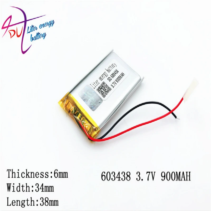 Best Battery Brand Size 603438 3.7v 900mah Lithium Polymer Battery With Board For Mp4 Mp5 Gps Digital Products