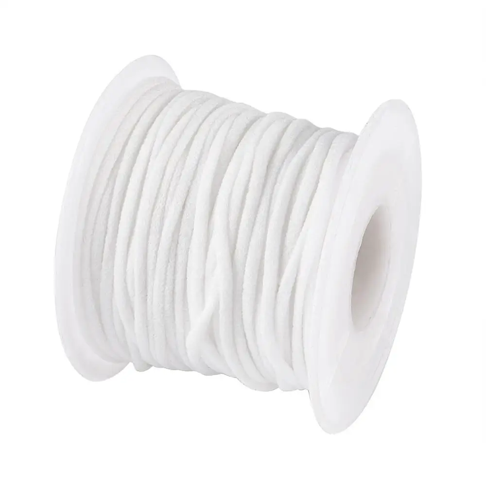 Flat Nylon Elastic Band for Face Mask Ear Loop White Mask Elastic Cord DIY Disposable Mask Material 2mm~3mm 20m/roll 50m/roll