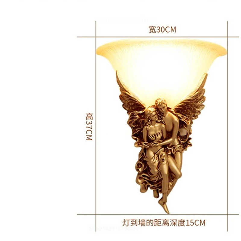 Nordic Modern Wall Lights for Home Bedroom Bedside Lamp Angel Shaped Resin Wall Lamp Europe Style Creative Retro LED Wall Lamps