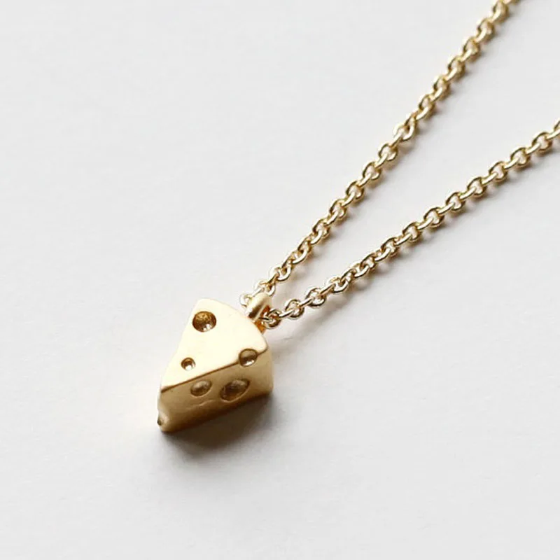 1Pcs Friendship 3D Tiny Cheese Best Friends Necklace BFF Gift Food Modern Minimalist Jewelry