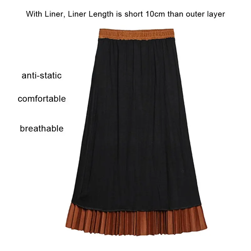 Women\'s Elegant Suede Midi Skirt Korean Vintage Female High Waist Pleated Thick Warm Skirts Mujer Faldas 2024 Fall Winter Sk622