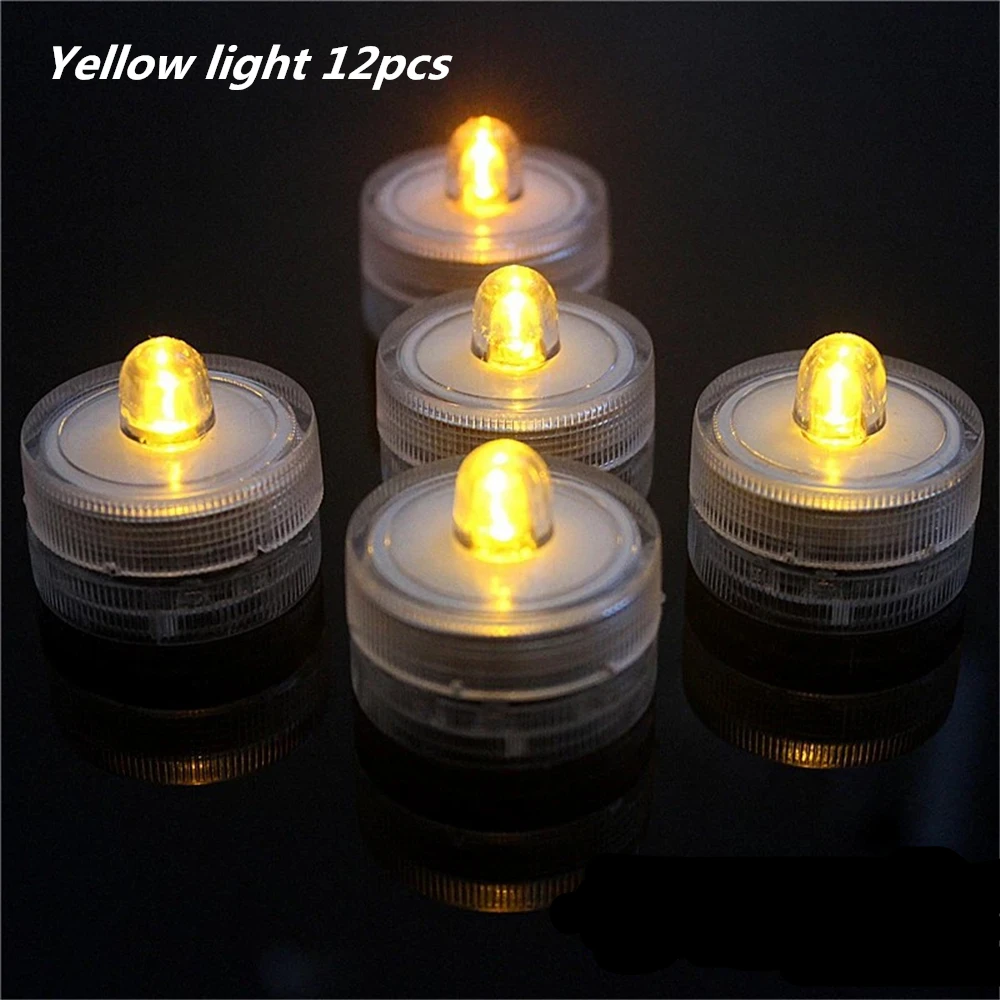 12 pz nuovo LED impermeabile candela luce serbatoio di pesce luce caffè bar candela festa banchetto di nozze candela elettronica impermeabile