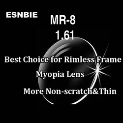 MR-8 High Quality Customized Rimless Glasses Optical Lenses 1.61 Index Aspheric Lens Prescription Lens Myopia Eyeglasses Lens