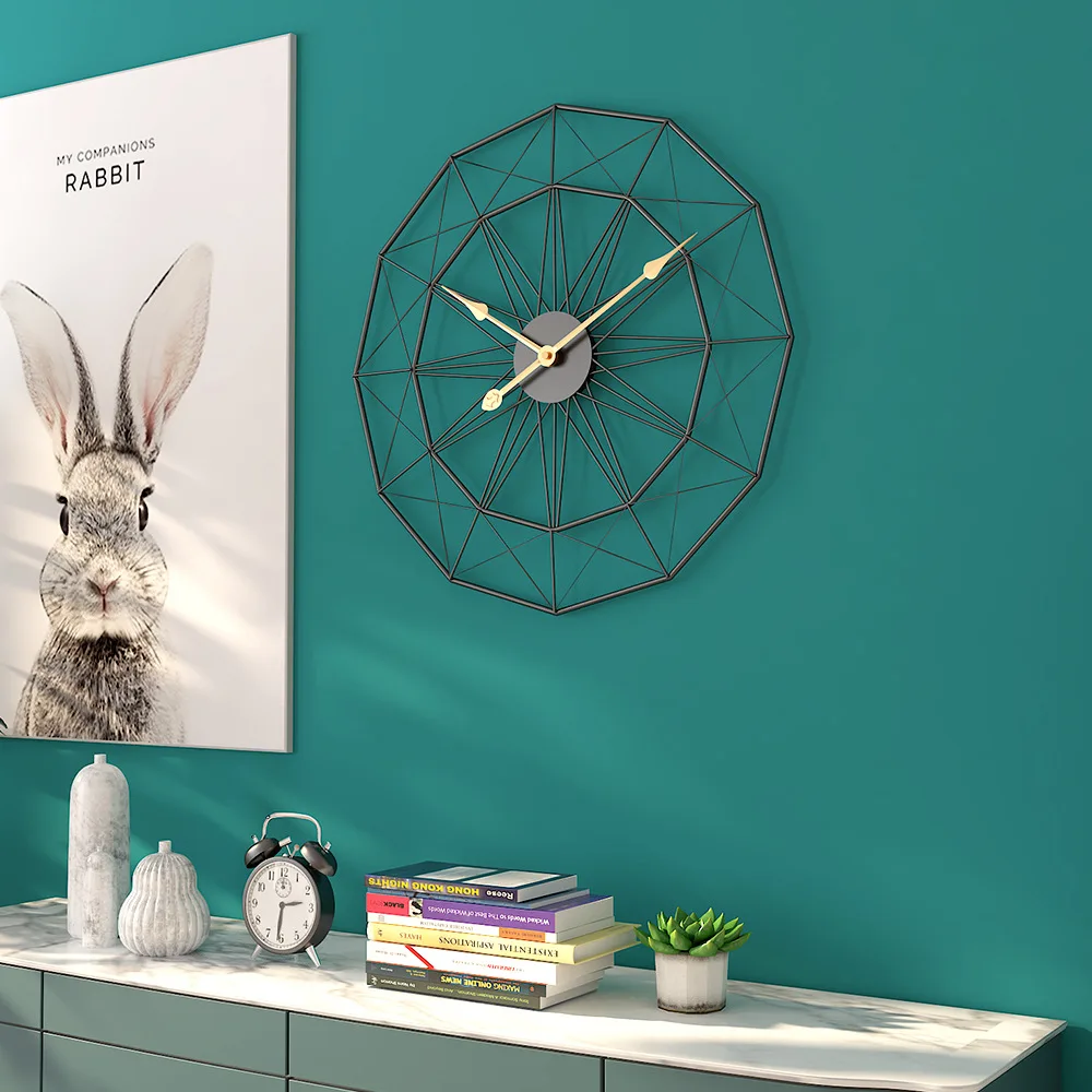 

Simple Retro Iron Wall Clock, Home Decoration, Round, Metal, Mute, Living Room, 80cm